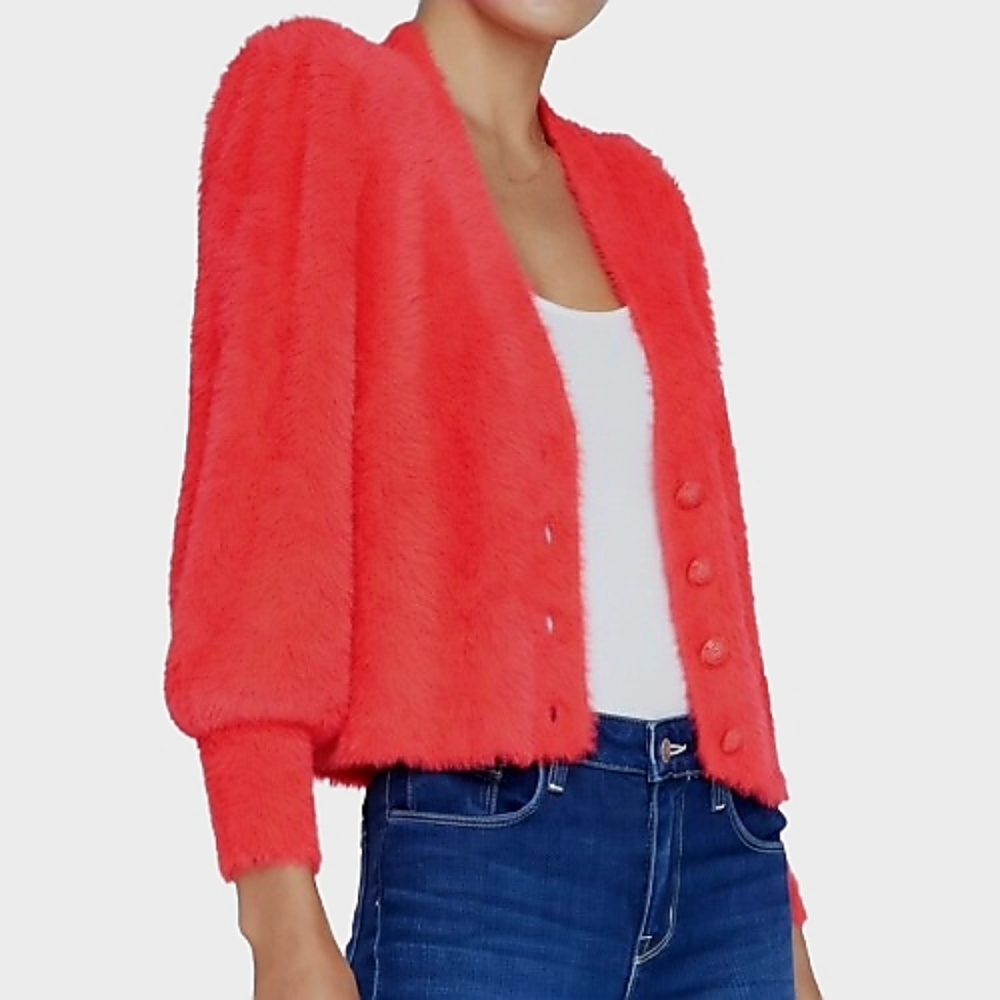 L'AGENCE Tallula Neon Coral Cardigan